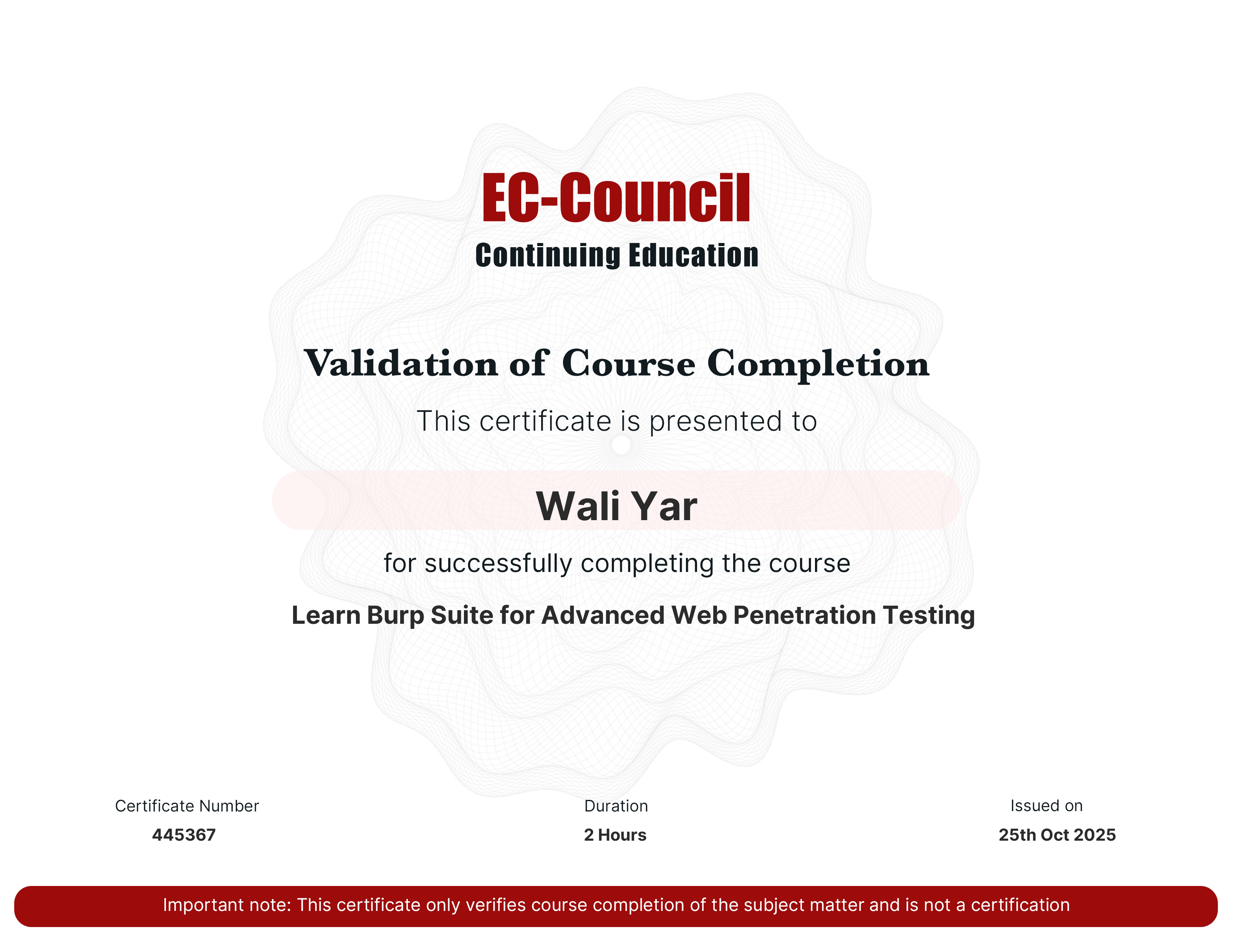 Advanced Burpsuite Certificate