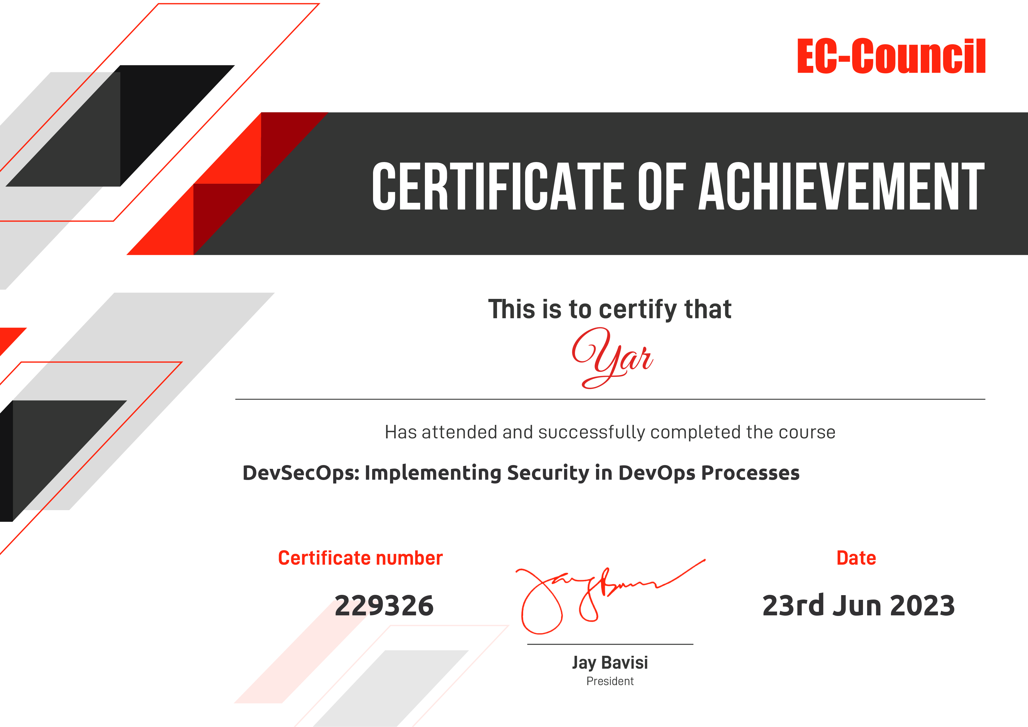 DevSecOps Certificate